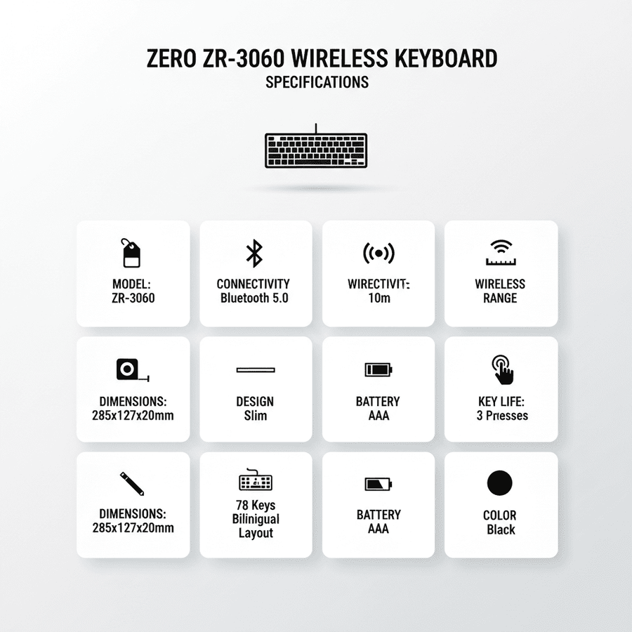KB Bluetooth SLIM ZR3060 - ZERO