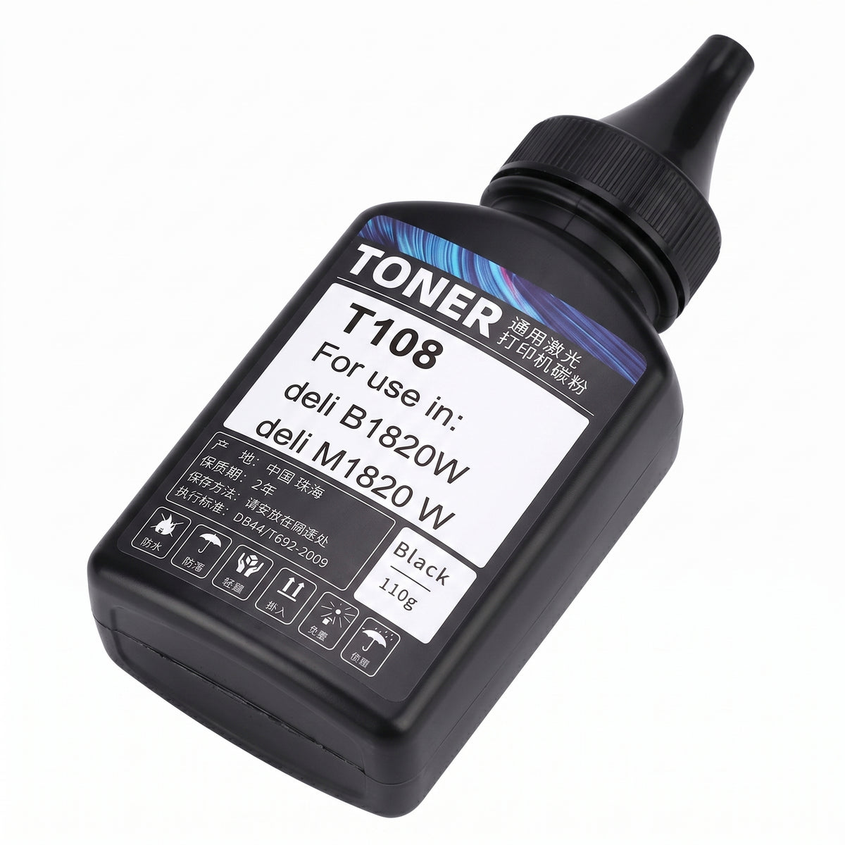 Deli T108 Black Toner Powder Refill for Deli B1820W, M1820W, 110g