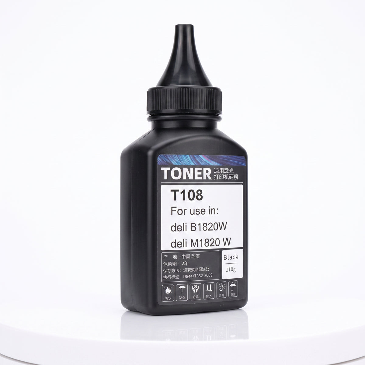 Deli T108 Black Toner Powder Refill for Deli B1820W, M1820W, 110g