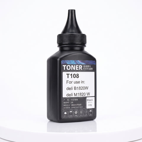 Deli T108 Black Toner Powder Refill for Deli B1820W, M1820W, 110g