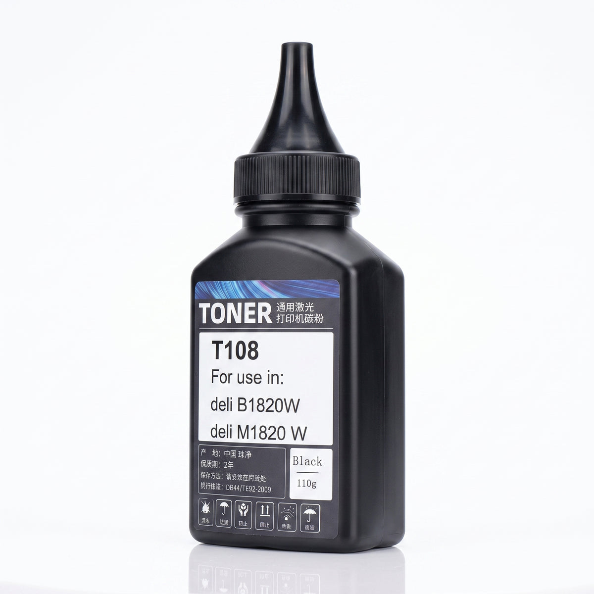 Deli T108 Black Toner Powder Refill for Deli B1820W, M1820W, 110g