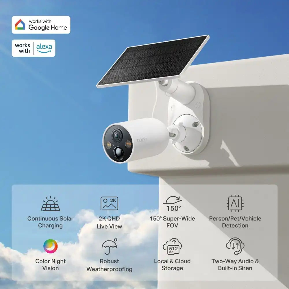 Tapo C425KIT – (طقم كاميرا مراقبة ذكية + لوح طاقة شمسية)