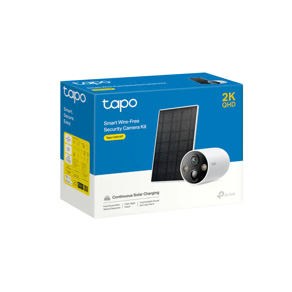 Tapo C425KIT – (طقم كاميرا مراقبة ذكية + لوح طاقة شمسية)