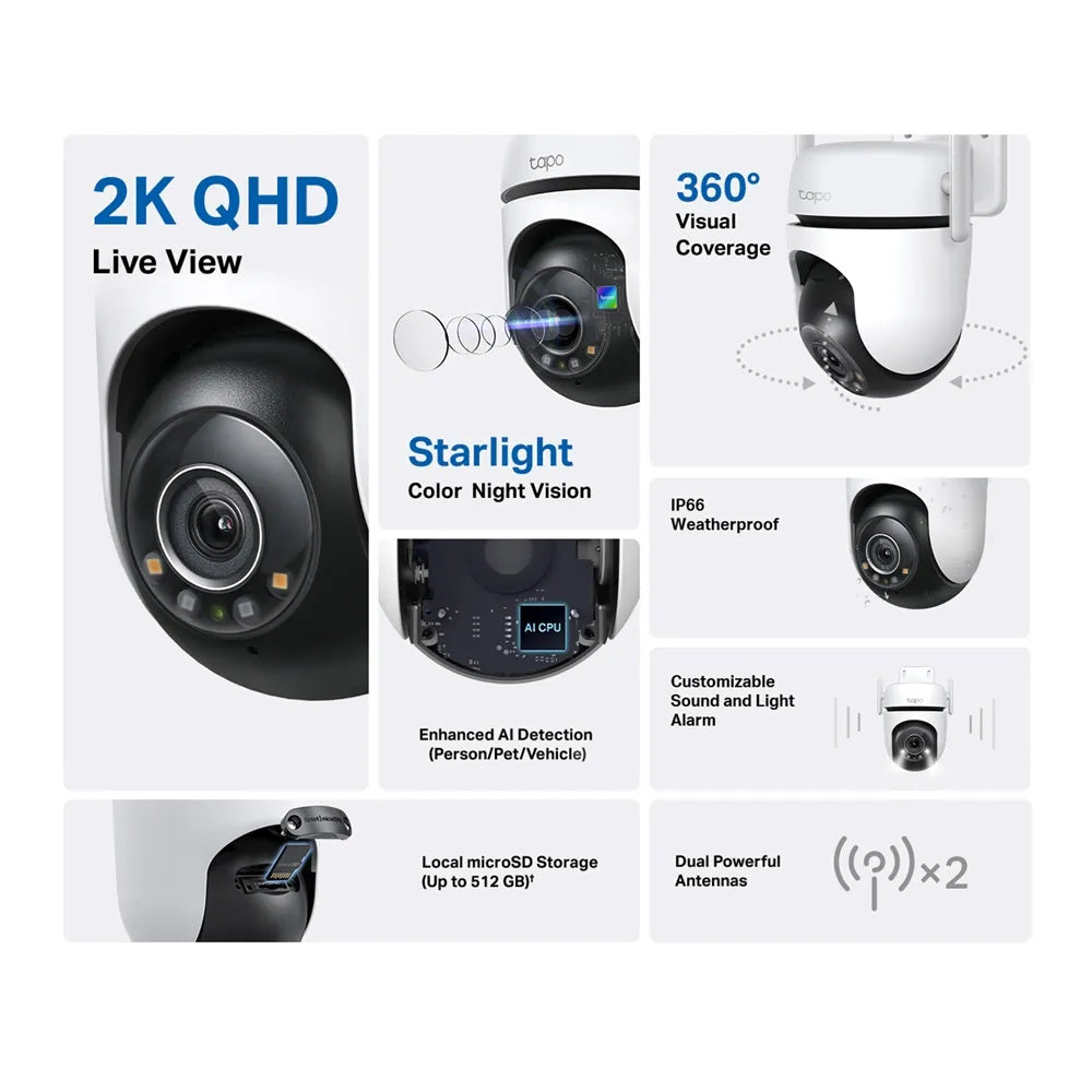 Tapo C520WS – كاميرا مراقبة خارجية متحركة 2K