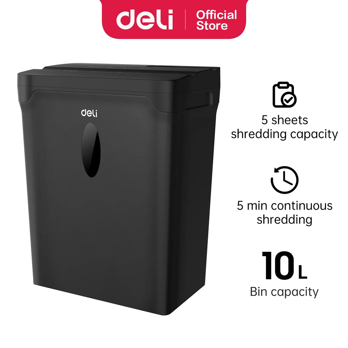 Deli T021 P4 Small Paper Shredder | ماكينات فرم ورق